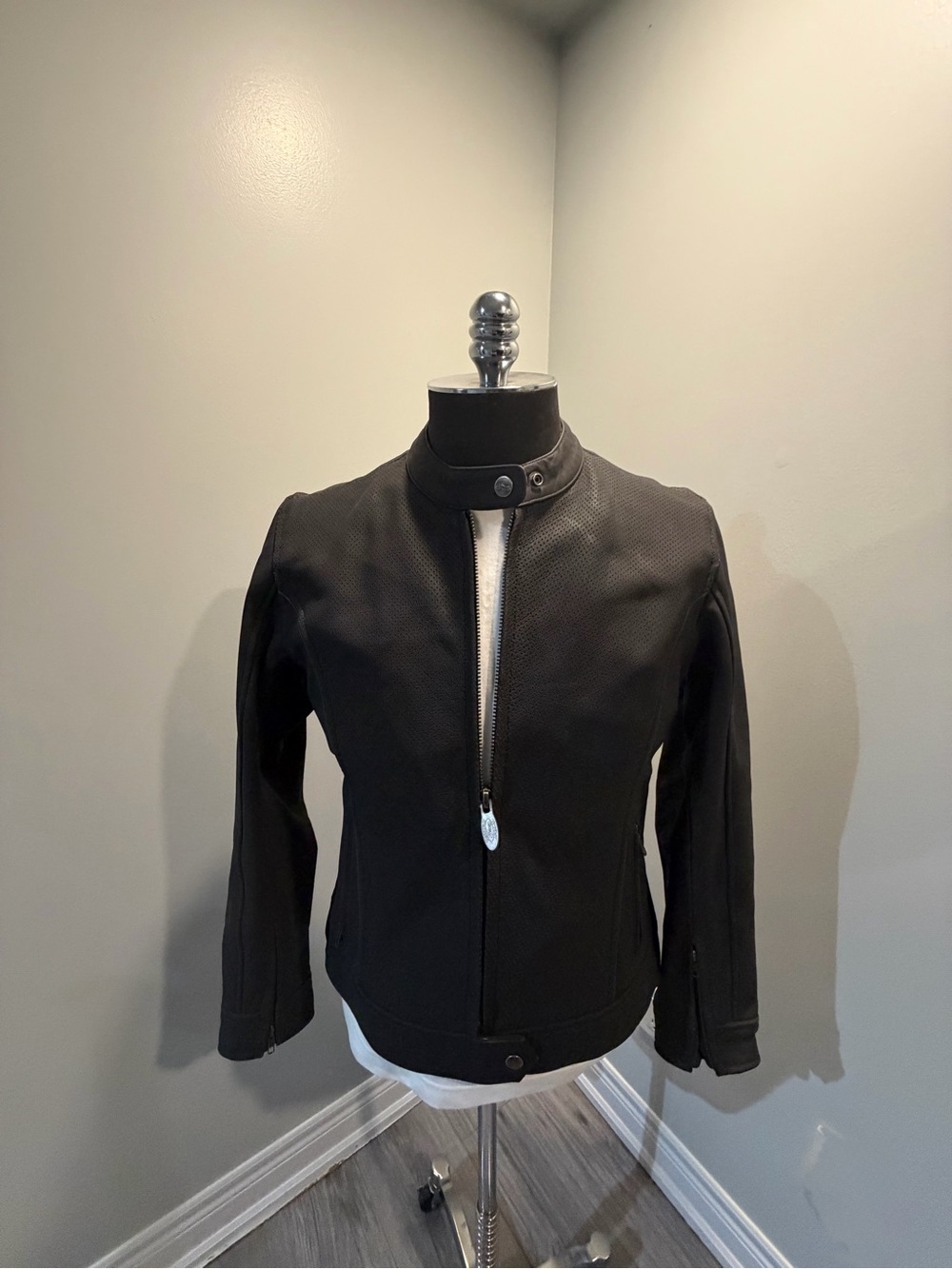 river road motorcycle buffalo leather men’s jacket size large